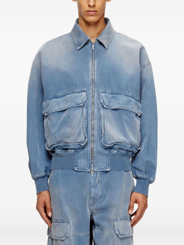 Diesel D-Kurz ジップ デニムジャケット | ブルー | FARFETCH JP