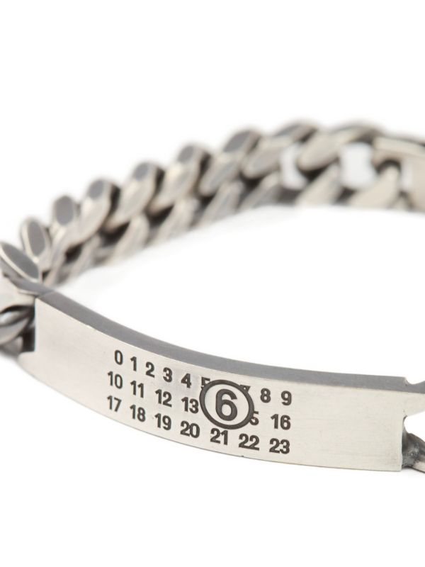 MM6 Maison Margiela logo-engraved Chain Bracelet | Silver | FARFETCH