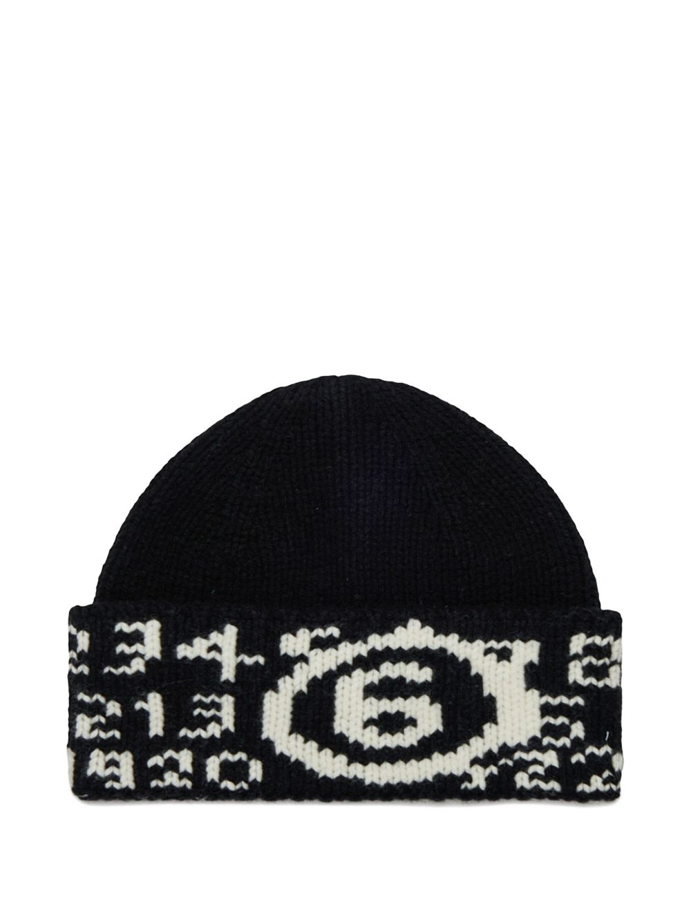 MM6 Maison Margiela Kids ナンバーインターシャ ビーニー | ブラック