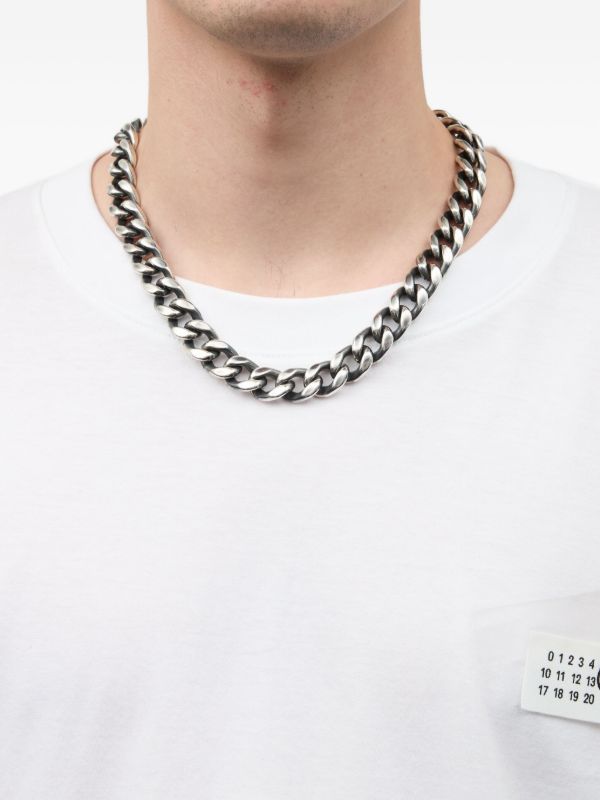 MM6 Maison Margiela カーブチェーン ネックレス | シルバートーン
