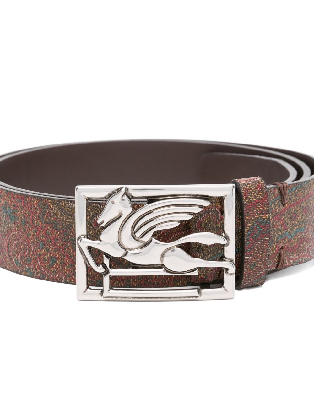 ETRO ペイズリーレザーベルト | レッド | FARFETCH JP