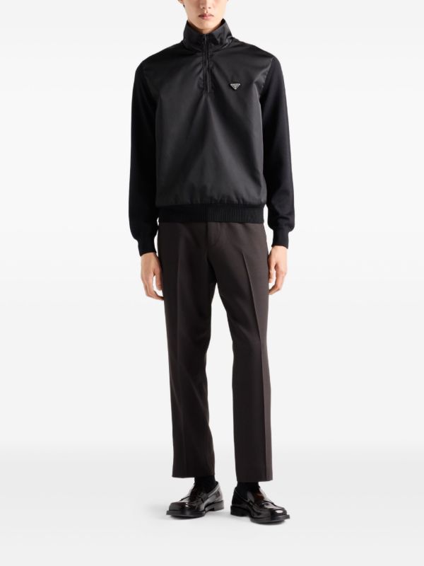 Prada Wool half-zipper Sweater | Black | FARFETCH
