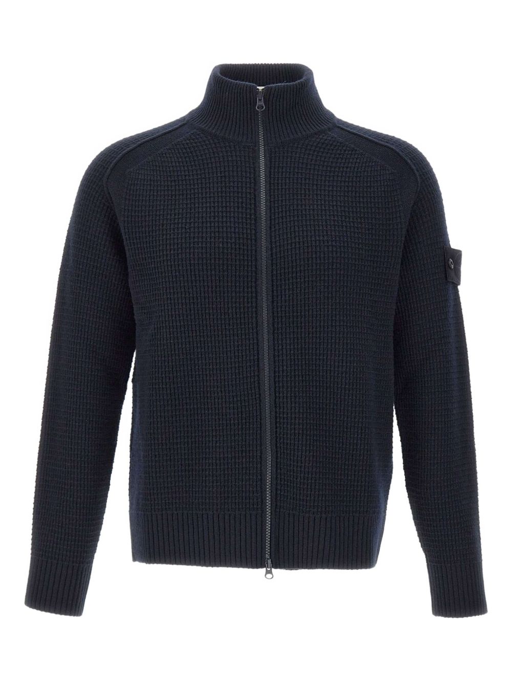 Stone Island textured-weave zip-up Cardigan | Blue | FARFETCH