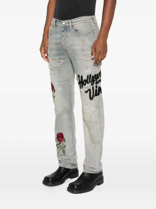 AMIRI ダメージ ジーンズ | ブルー | FARFETCH JP