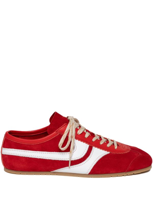 DRIES VAN NOTEN スエード＆レザー スニーカー | レッド | FARFETCH JP