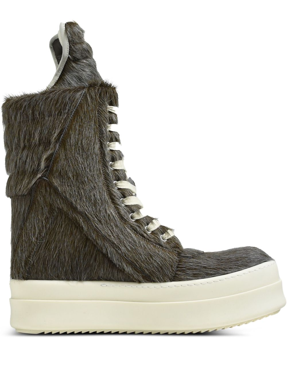 Rick Owens Mega Geobasket Leather lace-up Shoes | Brown | FARFETCH