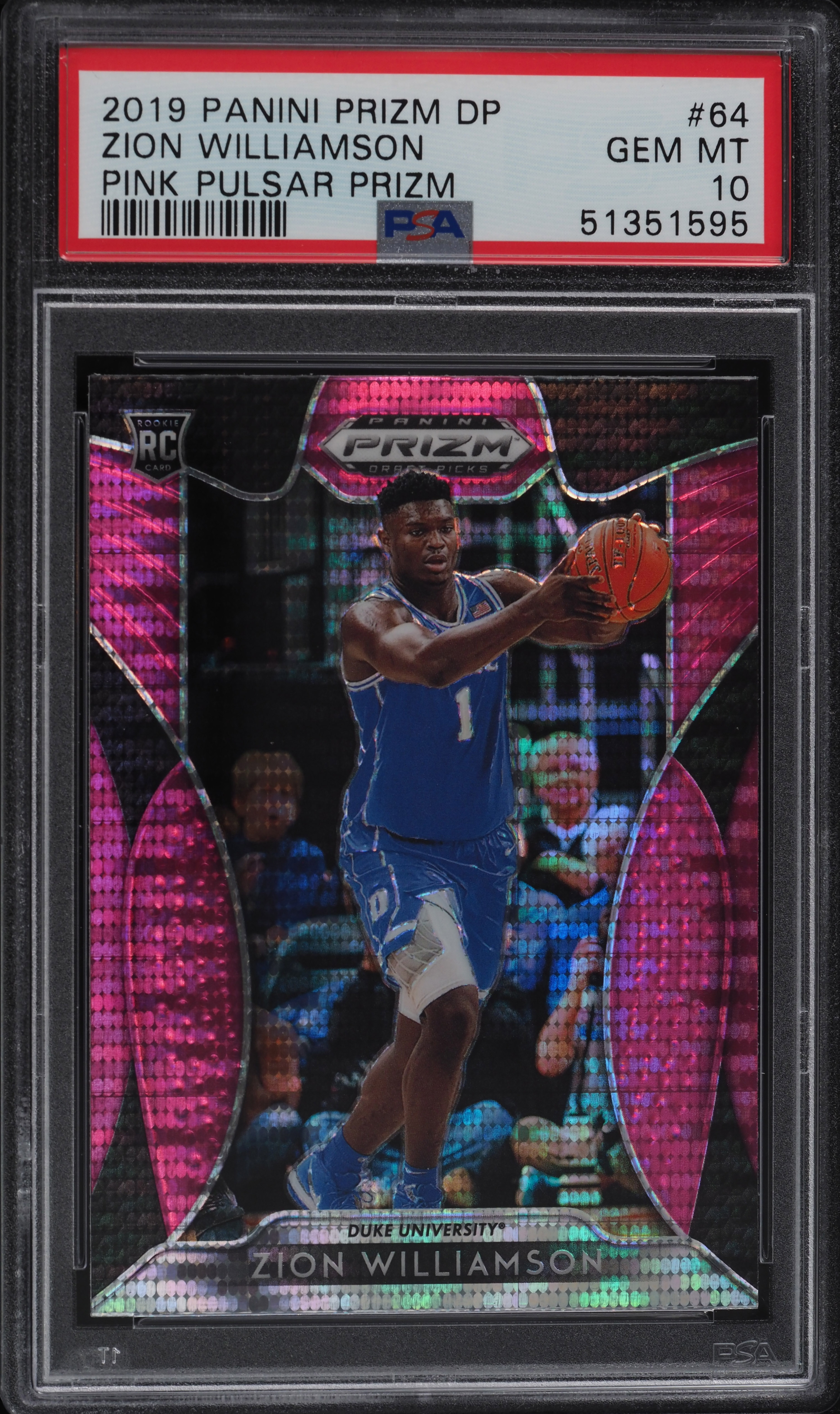 2019 Panini Prizm Draft Picks Pink Pulsar Zion Williamson ROOKIE