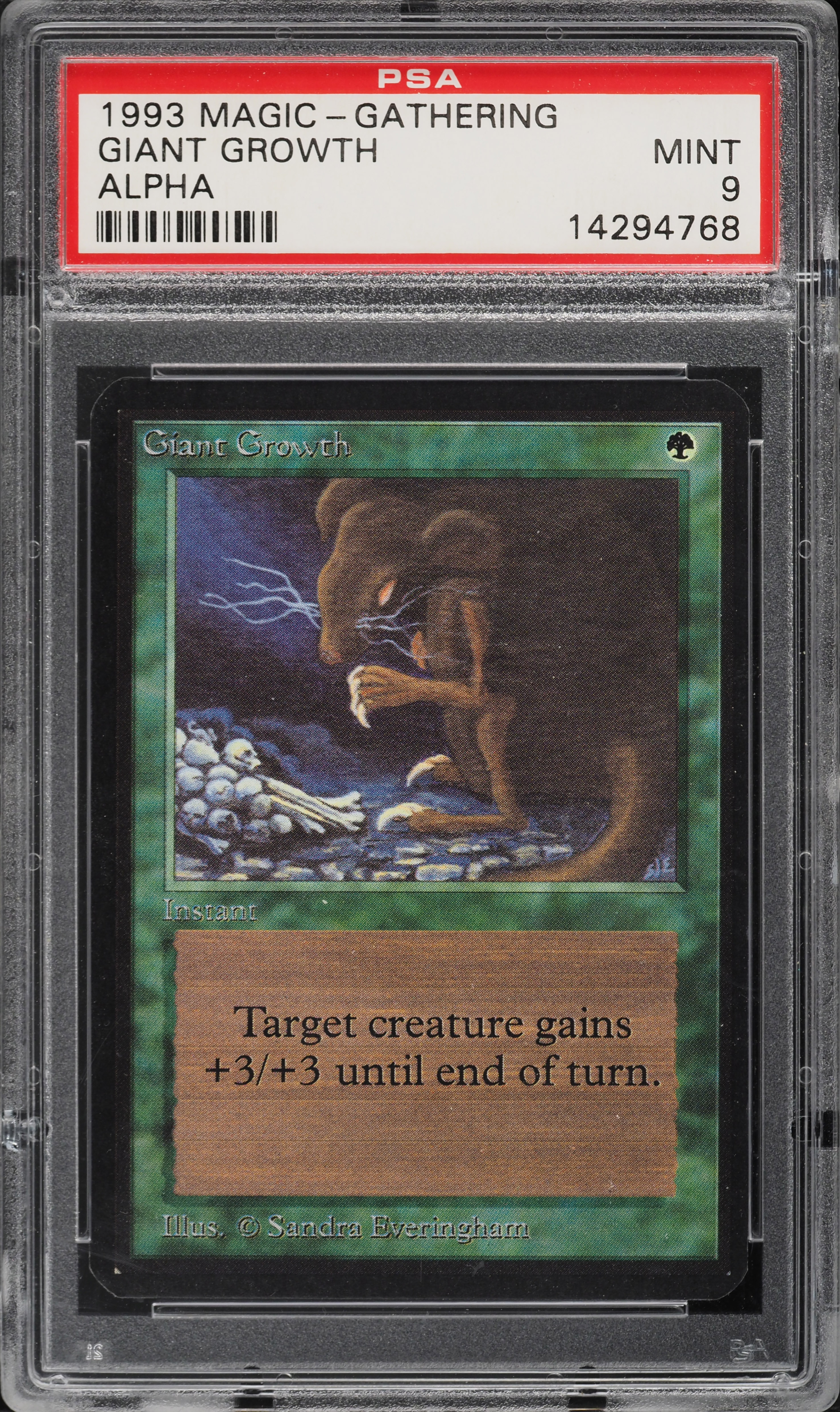 1993 Magic The Gathering MTG Alpha Giant Growth PSA 9 MINT on