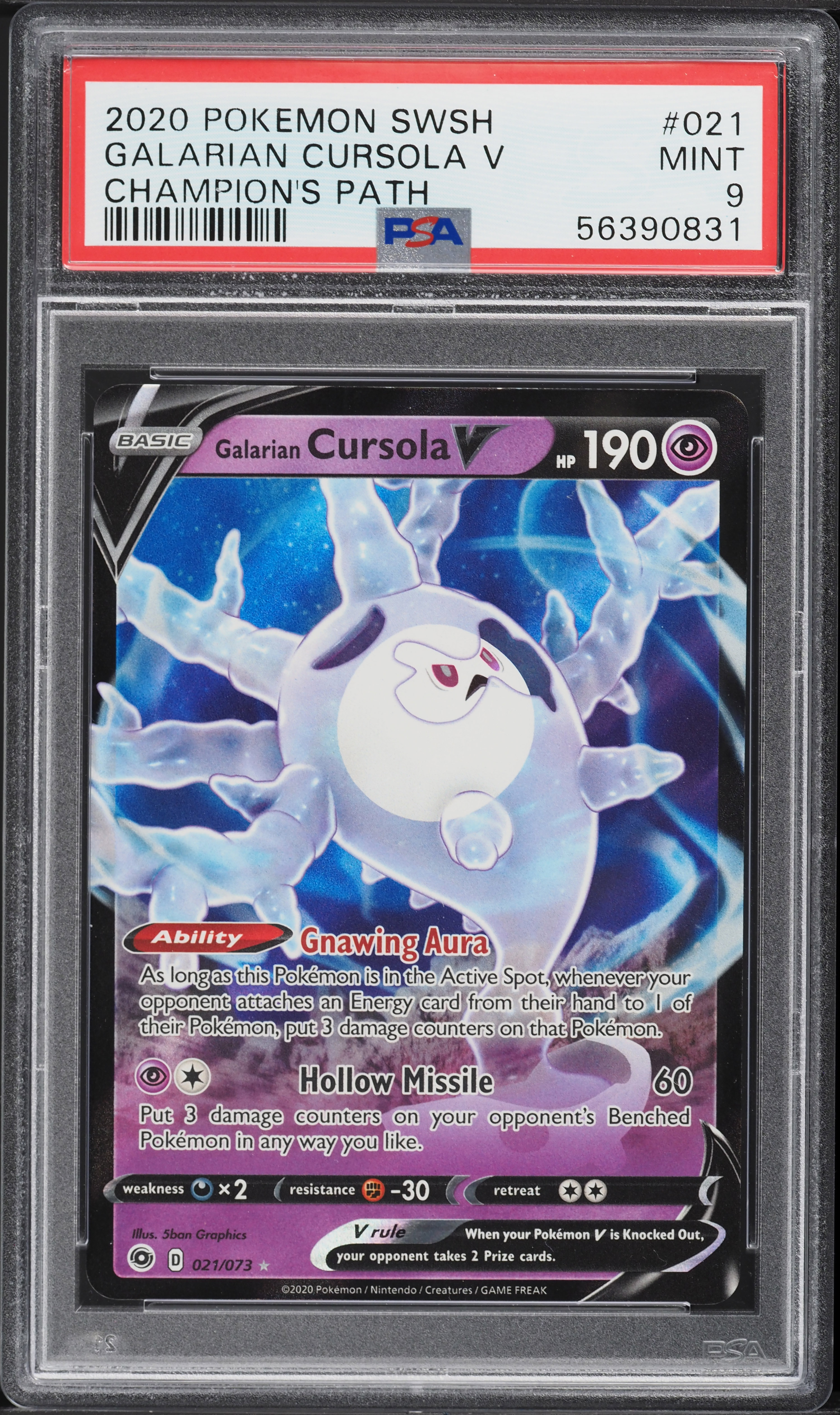 2020 Pokemon Sword & Shield Champion's Path Galarian Cursola V #21