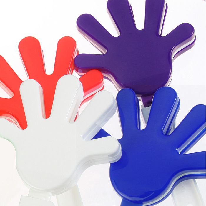 Hand Clapper - White Handle - 24 hr 4816-W-24HR : 4imprint.com