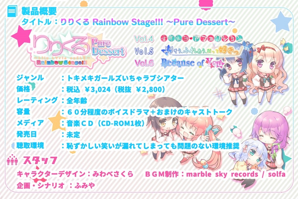 りりくるRS続編ドラマCD ～Pure Dessert～ 制作プロジェクト第2弾