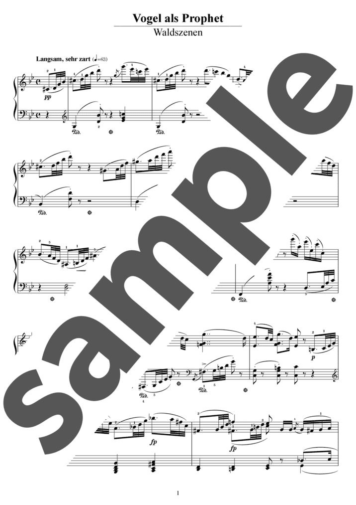 ピアノ楽譜】「森の情景」より 狩の歌 / R.Schumann（ソロ / 上級）