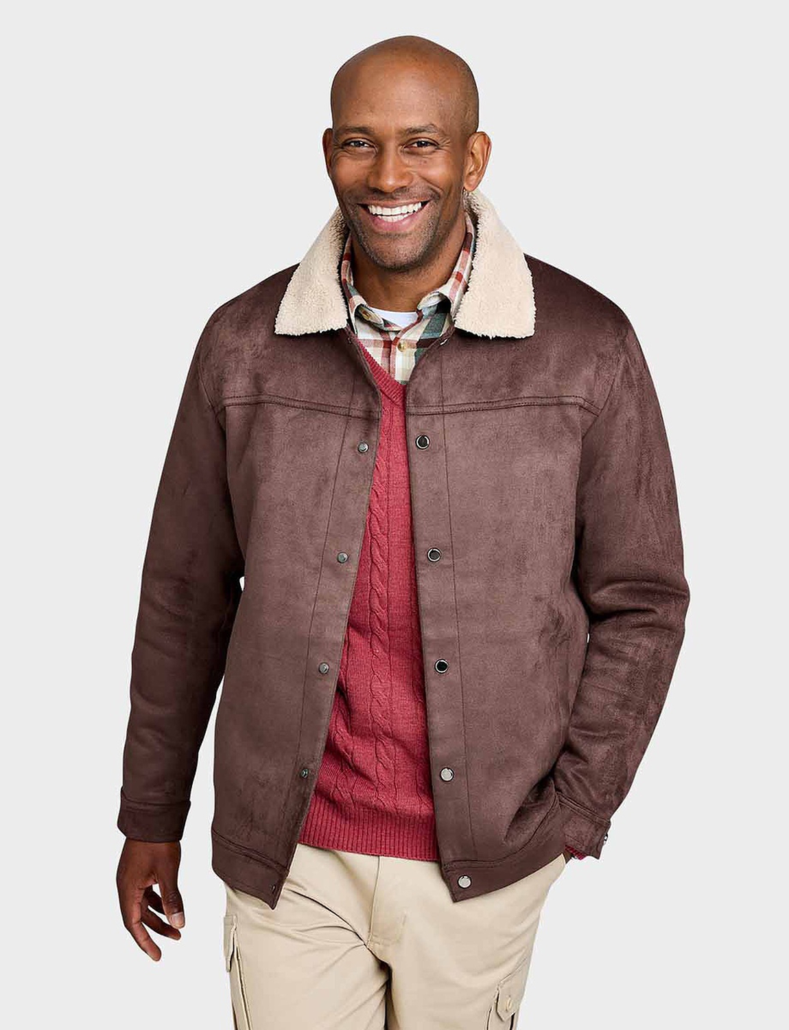 Pegasus Sherpa Lined Faux Suede Jacket | Chums