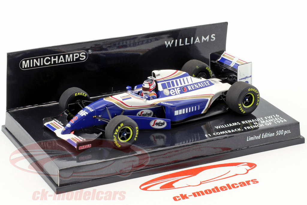 Minichamps 1:43 Nigel Mansell Williams FW16 #2 Comeback French GP