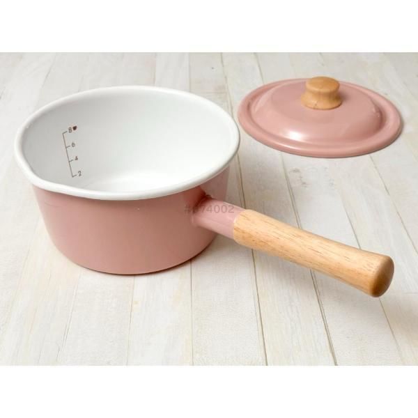 片手鍋 18cm ホーロー アッシュピンク CTP-18S.AP 1個 IH・ガス火対応