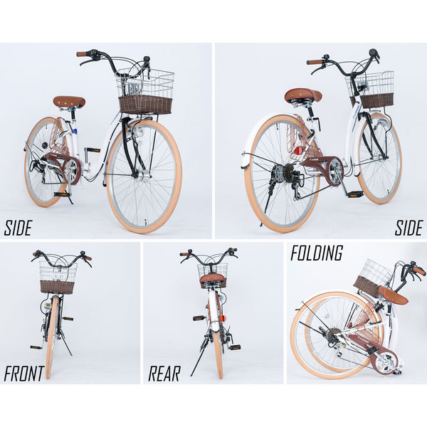 送料無料 制服のCONOMi 26インチ 折りたたみ自転車 シティサイクル