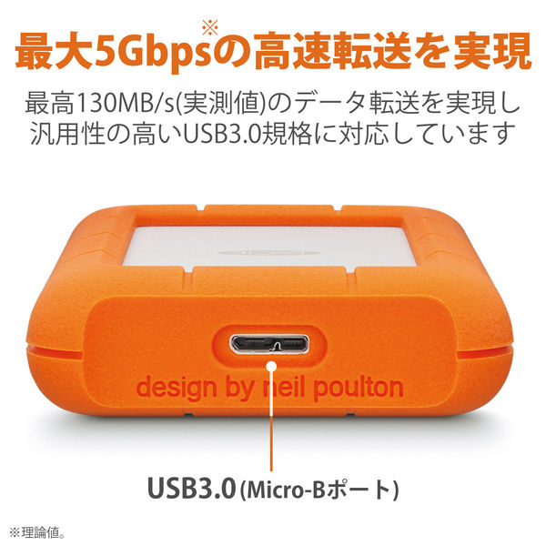 HDD 外付け 5TB ポータブル 2年保証 Rugged Mini STJJ5000400 LaCie 1