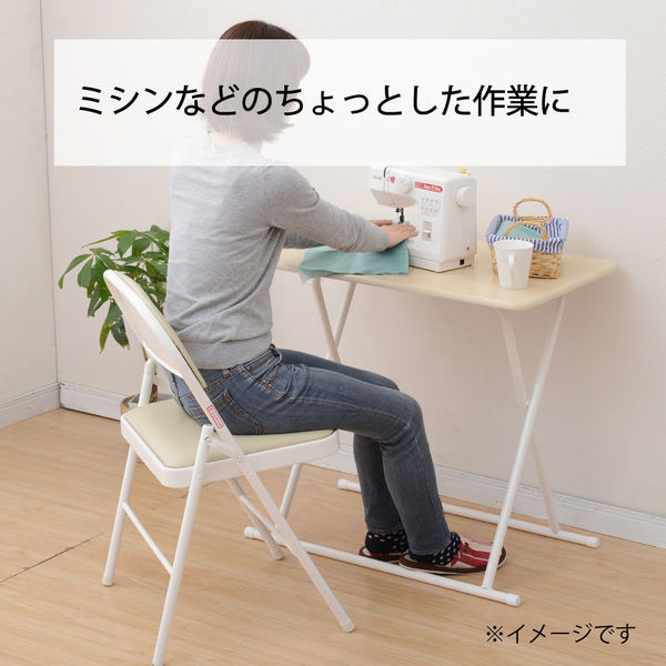 YAMAZEN 折りたたみ椅子 パイプチェア ウレタン入り ブラック 6脚