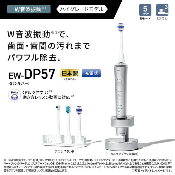 パナソニック 音波振動ハブラシ ドルツ EW-DP57-S 1台 - アスクル