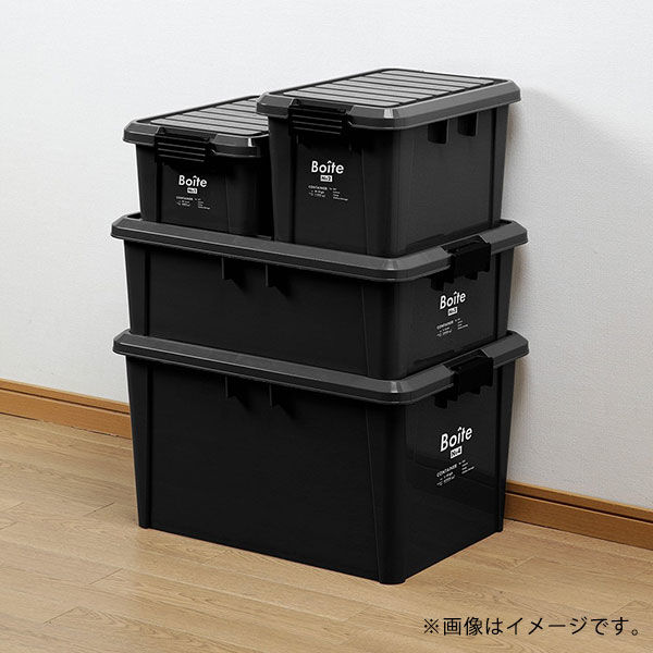 ベストコ コンテナ ボックス 収納 積み重ね M 深型 ブラック Boite MA