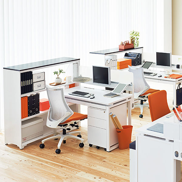 Ceha プレノデスクシステム スチールキャビネット 3段 ホワイト 幅300