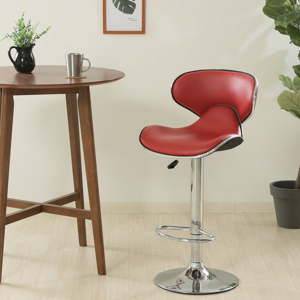 不二貿易 カウンターチェア シェル レッド 93291 1脚（直送品） - アスクル