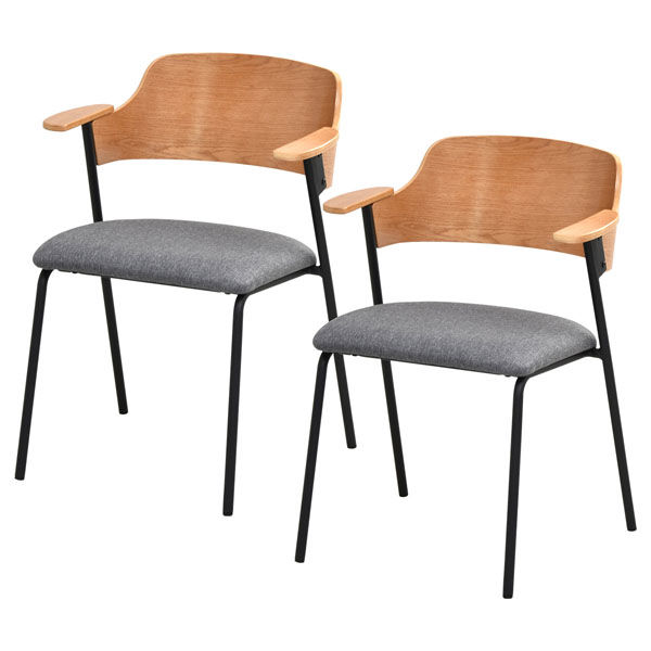 B.Bファニシング Francis ダイニングチェア FRDC0095FAGRY 1セット(2脚