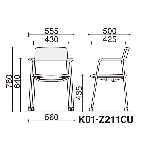 設置込】コクヨ エニー ミーティングチェア 肘付 ディープグリーン DG