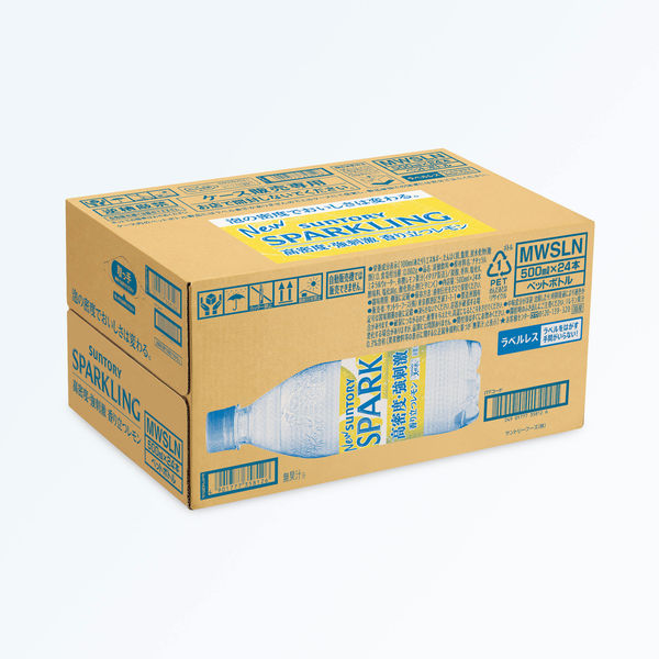 サントリー 天然水SPARKLINGレモン 500ml ラベルレスボトル 1セット