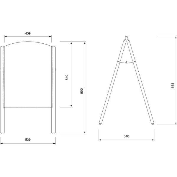 KMA A型ブラックボード 両面 抜き差し可 R型 4面使える K-BB-090LR 1台