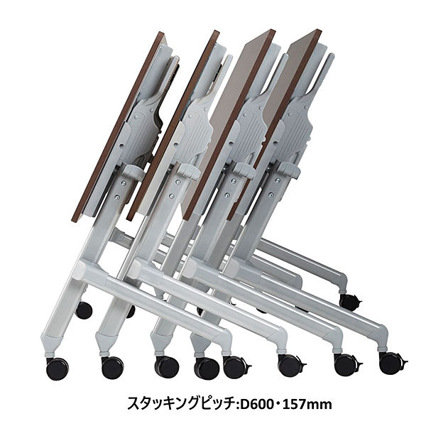 TOKIO 平行フォールディングテーブル ホワイト 幅1800×奥行600×高さ