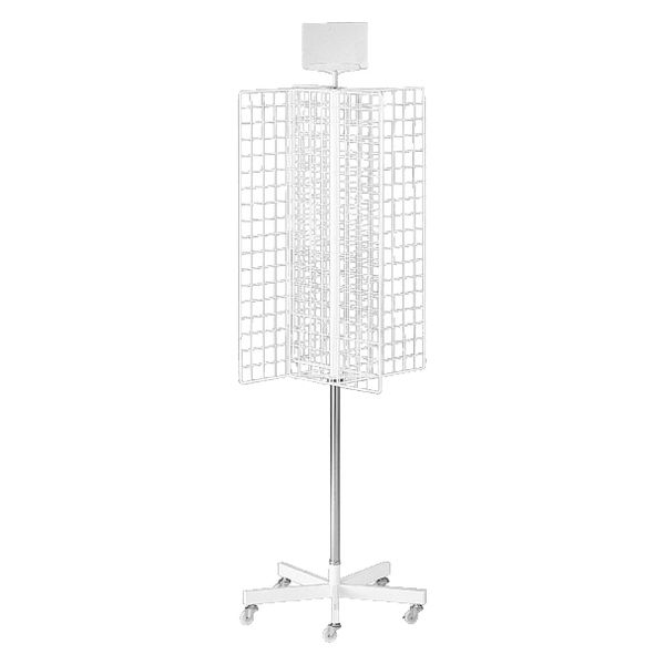 ストア・エキスプレス 四方回転ネット什器 白 2493-333 1台（直送品
