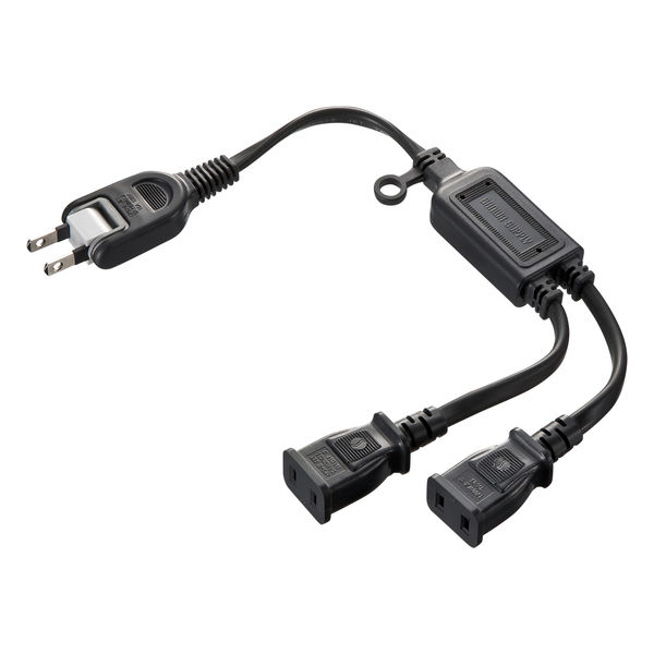 延長コード 電源タップ 0.4m 2P（ピン） 2個口 ブラック TAP-EX2BKN