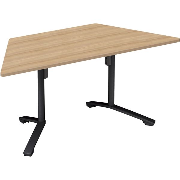 組立設置込】コクヨ INITIA 台形 フラップテーブル 幅1565×奥行695×高