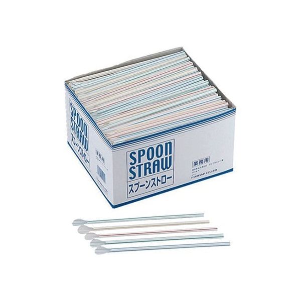 尚美堂 4色スプーンストロー 500本入 521100 1箱(500本) 62-9210-89