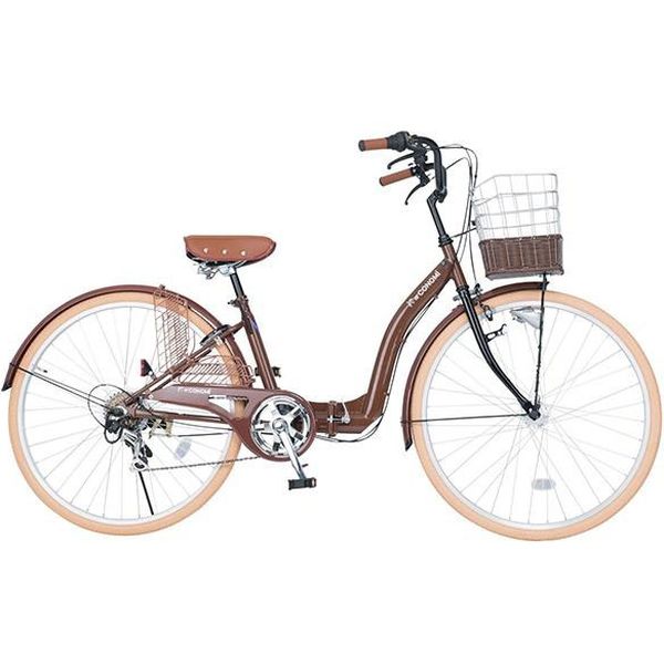 送料無料 制服のCONOMi 26インチ 折りたたみ自転車 シティサイクル