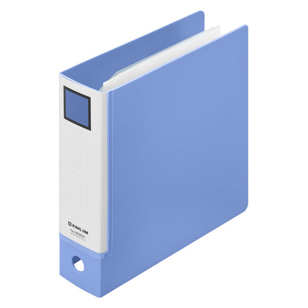 キングジム ミニリングファイル ブルー 3穴バインダー MN637ーB 1冊