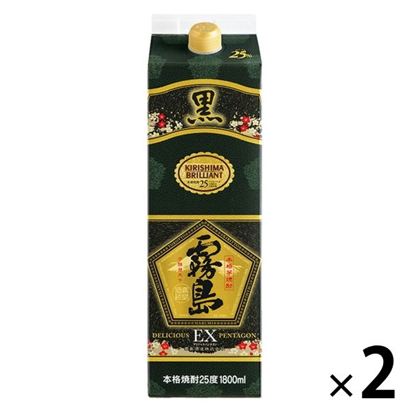 黒霧島EX 25度 1.8L パック 1セット（2本） 芋焼酎 霧島酒造 - アスクル