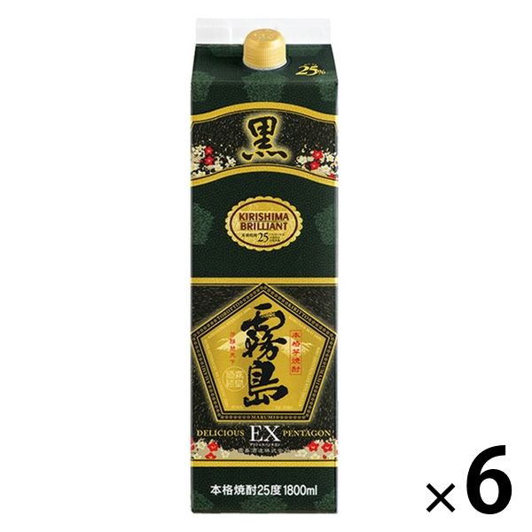 黒霧島EX 25度 1.8L パック 1箱（6本） 芋焼酎 霧島酒造 - アスクル