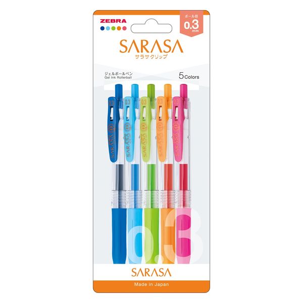 ゼブラ サラサクリップ0.3 5色セット N JJH15-5C-N 1セット(10枚