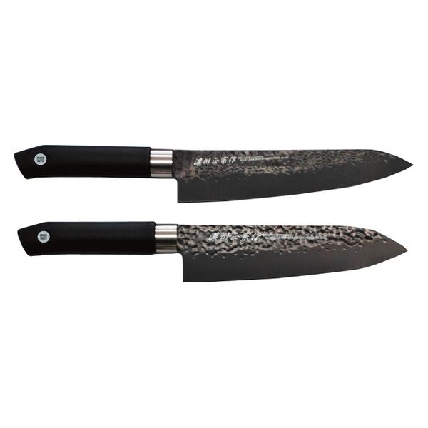佐竹産業 濃州孫六作 黒打和包丁2本セット A-80R 1箱（直送品） - アスクル