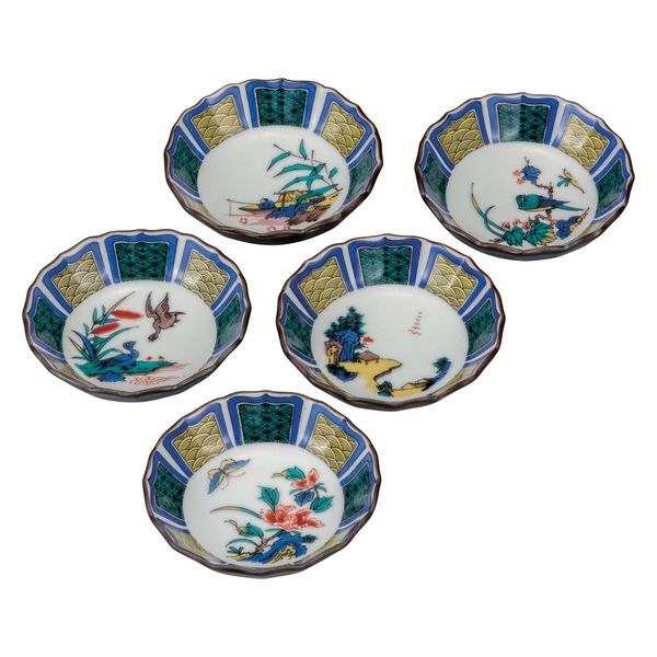 伊野正峰 日本の伝統工芸品【九谷焼】 3号小鉢揃 古九谷絵変り (K9-214