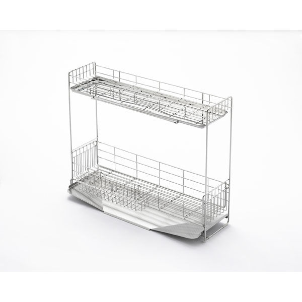 ヨシカワ シンクサイド側の広がる水切り 2段タイプ 幅15×奥行57cm