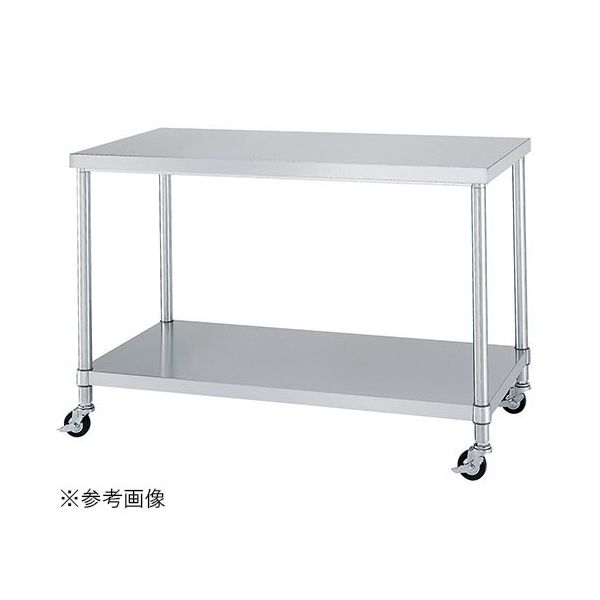 シンコー ステンレス作業台 ベタ棚 キャスター付 1200×750×800mm WBC
