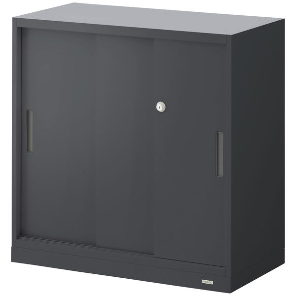 オカムラ スチール収納VILLAGE 3枚引違い（シリンダー錠） 2段 本体