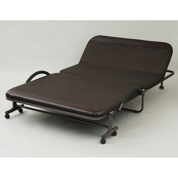 YAMAZEN 折りたたみベッド セミダブル ブラウン/ダークブラウン YMC-SD