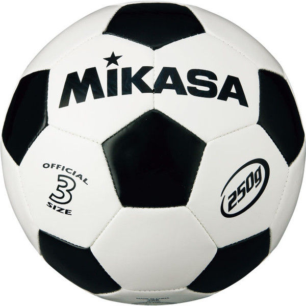 ミカサ】 小学生用サッカー3号 軽量約250g 亀甲縫いボール 白/黒