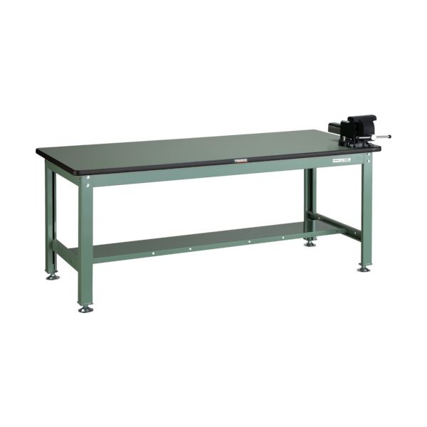 TRUSCO 中荷重作業台(1200kg)HW型 1800X750XH740 バイス付 グリーン色