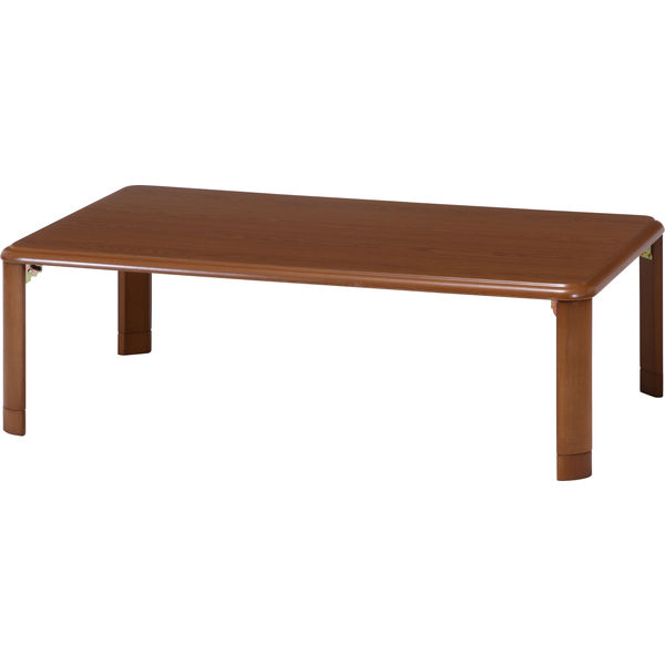 不二貿易 軽量継脚折り畳み座卓 幅1200×奥行750×高さ380mm ブラウン