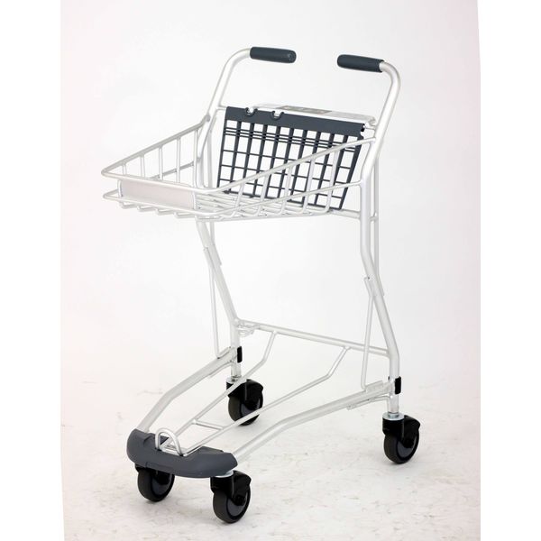 スーパーメイト アルミ製カゴ2個載せショッピングカート AC-705MA 1台